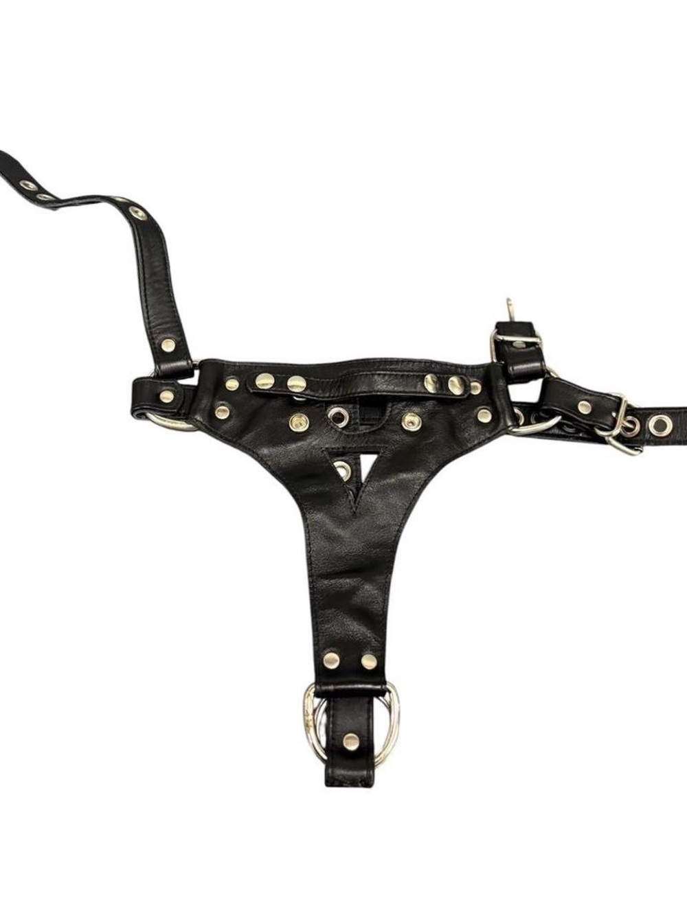 Black  Genuine leather harness emo goth festival metal